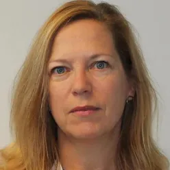 A woman with blonde hair